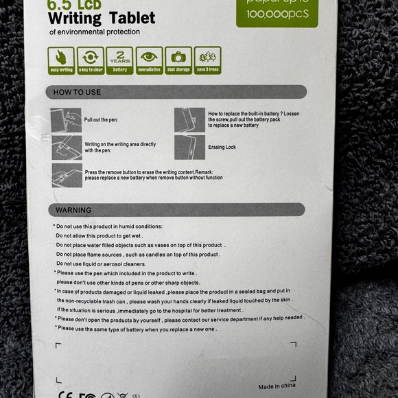 NEW. 6.5" LCD Writing Tablet New Battery Eco Friendly New in Box - Picture 5 of 7